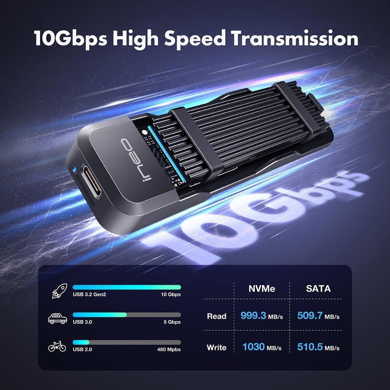 ineo Tool-Free M.2 NVMe & SATA to USB C 10Gbps Docking Station for M Key, B+M Key Support 2280 2260 2242 2230 SSDs (M.2 10Gb Docking) - Image 5
